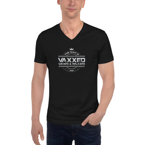 Vaxxed, Waxed and Relaxed - Short Sleeve V-Neck T-Shirt