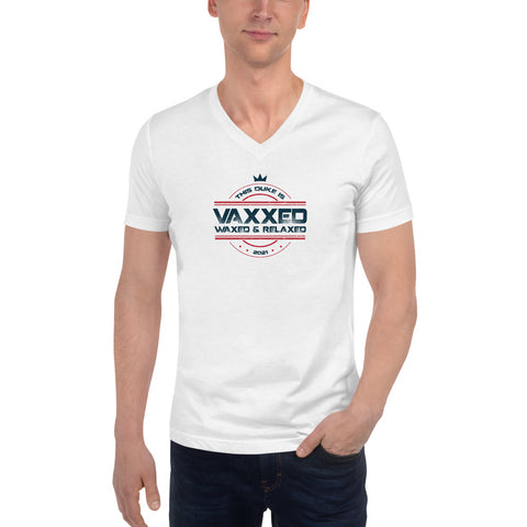 Vaxxed Waxed and Relaxed - Short Sleeve V-Neck T-Shirt